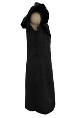 Spring 1992 Yves Saint Laurent Ad Campaign Black Dress w Green & Red Enamel Heart Buttons