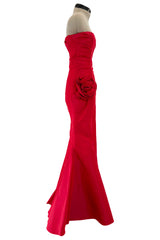 Modern Valentino by Pierpaolo Piccioli Homage to the Fall 2004 Runway Look 53 Strapless Red Silk Dress