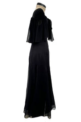 Prettiest Fall 2009 Chanel by Karl Lagerfeld Runway Look 55 Black Silk & Chiffon Dress