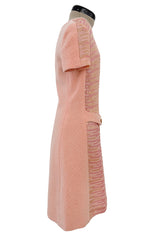 Chic Little Fall 2001 Chanel by Karl Lagerfeld Runway Pastel Pink Dress w Fully Sequin Front