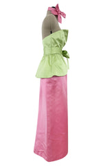 Yves Saint Laurent Spring 1985 Haute Couture Runway Pink & Mint Green Set