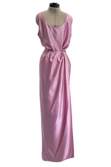 Prettiest Early 1990s Emanuel Ungaro Haute Couture Rose-Pink Silk Wrap Skirt & Tank Top Set Dress
