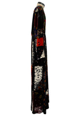Fall 2015 Chloe by Clare Waight Keller Velvet Closing Runway Look 45 Velvet Patchwork Dress