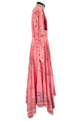 Spring 2017 Valentino by PierPaolo Piccioli Runway Look 12 Zandra Print Pink Silk Dress