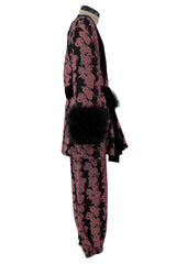 Custom Gucci by Alessandro Michele Pink & Black Metallic Pant & Jacket Set