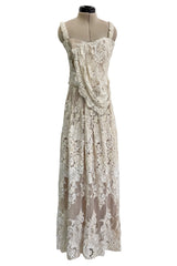 Outstanding Spring 1993 Giorgio Armani Runway Hand Beaded Sequin & Pearl Skirt & Corset Dress Set