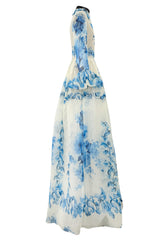 Pre-Fall 2020 Valentino by Pierpaolo Piccioli Runway Look 3 Blue & White Silk Organza Dress