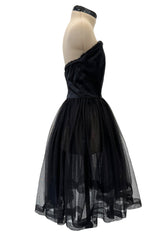 c.Fall 1991 Chanel by Karl Lagerfeld Strapless Mini Dress w Full Net Skirt