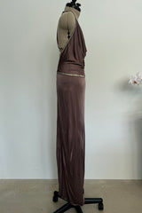 Gucci 2010-11 Deep Mauve Backless Jersey Dress