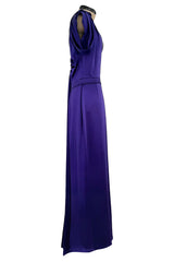Pre-Fall 2011 Christian Dior by John Galliano Purple Silk Satin Open Back Sample Showroom Dress