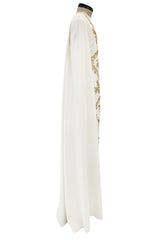 Spring 2019 Oscar de la Renta by Laura Kim & Fernando Garcia Gold Embellished Ivory Caftan Dress