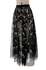 Beautiful Fall 2019 Christian Dior by Maria Grazia Chiuri Runway Look 36 Black Net Bead & Sequin Over Skirt