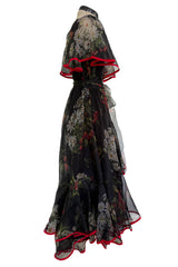 Prettiest Spring 2022 Valentino by Pierpaolo Piccioli Runway Look 88 Recreation of 1971 Dress in Floral Silk Chiffon