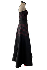 Fall 1978 George Stavropoulos Minimalist Bias Cut Black & Red Silk Dress