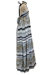 Resort 2009 Gucci by Frida Giannini Runway Look 18 Silk Caftan Dress w Elaborate Shell Halter