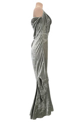 Important Fall 2006 Christian Dior by John Galliano Pale Silver Grey Version of Runway Look 41 Dress