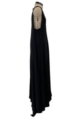 Chic Spring 2000 Chanel by Karl Lagerfeld Runway Sleeveless Black Jersey Tent Swing Dress