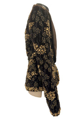 Exceptional 2004 John Anthony Couture Brown Velvet Heavily Hand Embroidered & Beaded Jacket