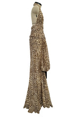Gorgeos Spring 2007 Jean Louis Scherrer by Stephane Rolland Leopard Print Silk Chiffon Dress