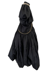 Important Fall 2009 Junya Watanabe Runway Look 29 Black Padded Nylon Dress w Gold Chain Detailing