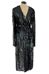 Fabulous Spring 2017 Attico Runway Look 25 Large Black Sequin Paillette Wrap Coat or Dress