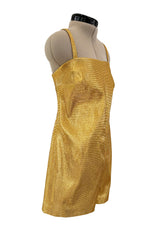 Amazing 1950s Elizabeth Arden Old Hollywood Metallic Gold Playsuit Jumpsuit