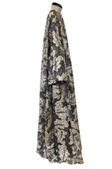 Phenomenal Fall 1993 Paco Rabanne Haute Couture Runway Sample Look 51 Metallic Gold & Silk Net Evening Caftan Coat