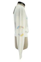 Gorgeous Cruise 2019 Chanel by Karl Lagerfeld Double C Rainbow Stripe Logo Sweater