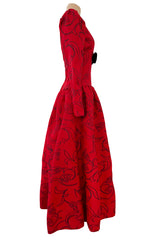 Stunning Fall 1994 Givenchy Haute Couture Original Runway Sample Dress w Front Black Bow