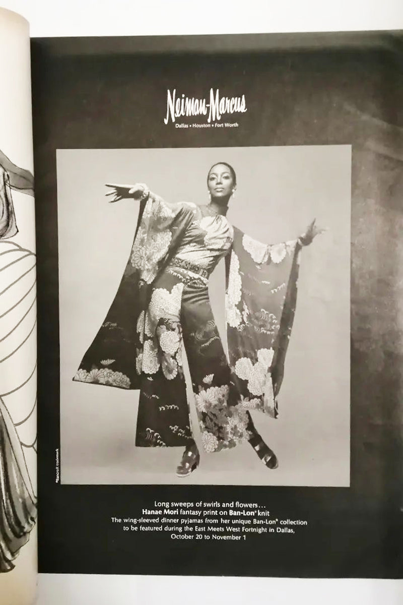 Fabulous 1970s Hanae Mori Couture Printed Silk Jumpsuit w Floor Length Angel Sleeves