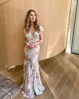 Outstanding Fall 2001 John Galliano Runway Look 41 Bias Cut Silk Chiffon Dress w Romantic Floral Print