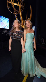 Superb Fall 2005 Richard Tyler Version of Runway Strapless Pale Blue & Ivory Silk Organza Dress