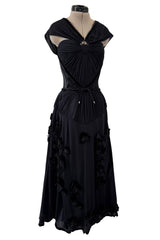 Fall 2005 Christian Dior by John Galliano Runway Look 51 Black Pleated Corset Dress