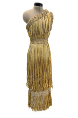 Outstanding Cruise 2011 Chanel by Karl Lagerfeld Runway Look 36 Gold Ribbon & Metallic Gold Cord Knit Dress