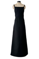 Incredible Fall 1971 Andre Courreges Black Dress w Open Back Detailed w Straps & Bows