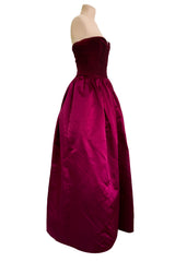 Dreamy Fall 1989 Oscar de la Renta Strapless Cashmere & Silk Dress w Matching Tassel Shawl