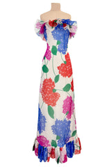 Iconic Spring 1984 Hubert de Givenchy Haute Couture Runway Silk Chiffon Strapless Dress & Coat Set