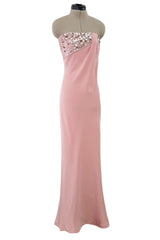 Dreamy Fall 2012 Oscar de la Renta Runway Look 58 Strapless Pink Dress w Jewels & Rhinestones