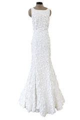 Romantic Spring 2014 Ralph Lauren Runway Purple Label White Floral & Bead Dress