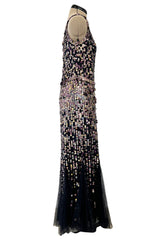 Dreamy Cruise 2006 Chanel by Karl Lagerfeld Weightless Blue Silk Tulle Dress w Iridescent Sequins