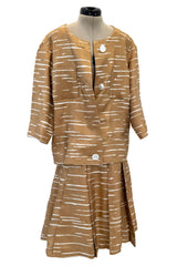 Documented Spring 1961 Christian Dior by Marc Bohan 'Slim Line' Haute Couture Debut Silk Jacket & Skirt Suit