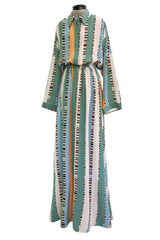 Chic Spring 2018 Emilio Pucci Runway Look 26 & Ad Campaign Printed Stripe & Dot Silk Dress or Cover Up