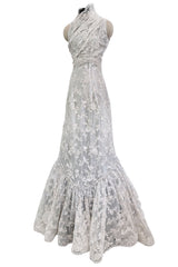 Exquisite 2011 Rodarte One Off Custom Made Silver & Lace Vogue / Kate Moss Editorial Dress