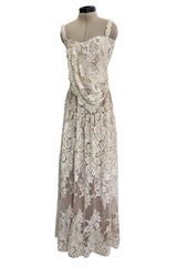 Outstanding Spring 1993 Giorgio Armani Runway Hand Beaded Sequin & Pearl Skirt & Corset Dress Set