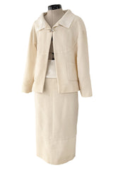 Cruise 2012 Chanel by Karl Lagerfeld Runway Look 8 Ivory Suit w Jewels, Sequin Details & Silver Thread