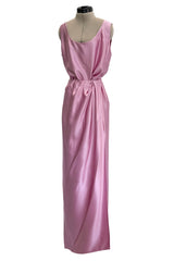 Prettiest Early 1990s Emanuel Ungaro Haute Couture Rose-Pink Silk Wrap Skirt & Tank Top Set Dress