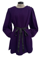 Documented Fall 1985 Yves Saint Laurent Haute Couture Runway Look 43 Purple Over-sized Cut Tunic