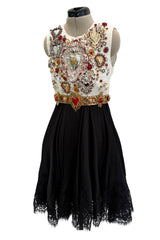 Rare Spring 2015 Dolce & Gabbana Runway Look 4 Mini Dress w Lace & Intricate Embellishment Details