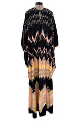 1970s Lanvin by Jules-Francois Crahay Easy-to-Wear Printed Jersey Caftan Dress