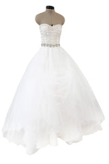 Pretty Fall 2011 Oscar de la Renta Runway White Tulle, Sequin & Rhinestone Dress